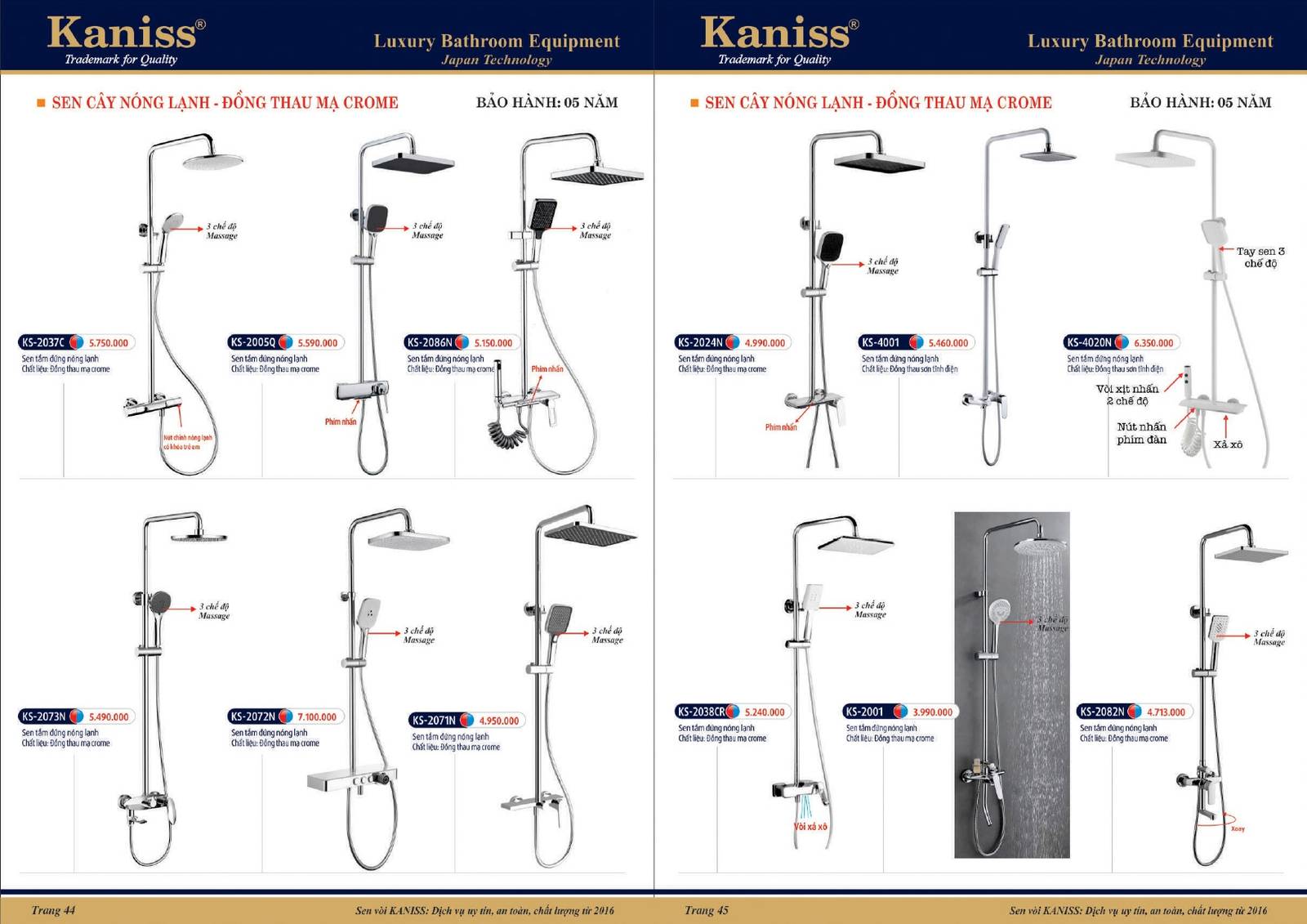 Catalogue và Bảng giá Thiết bị vệ sinh KANISS mới nhất /Page 23